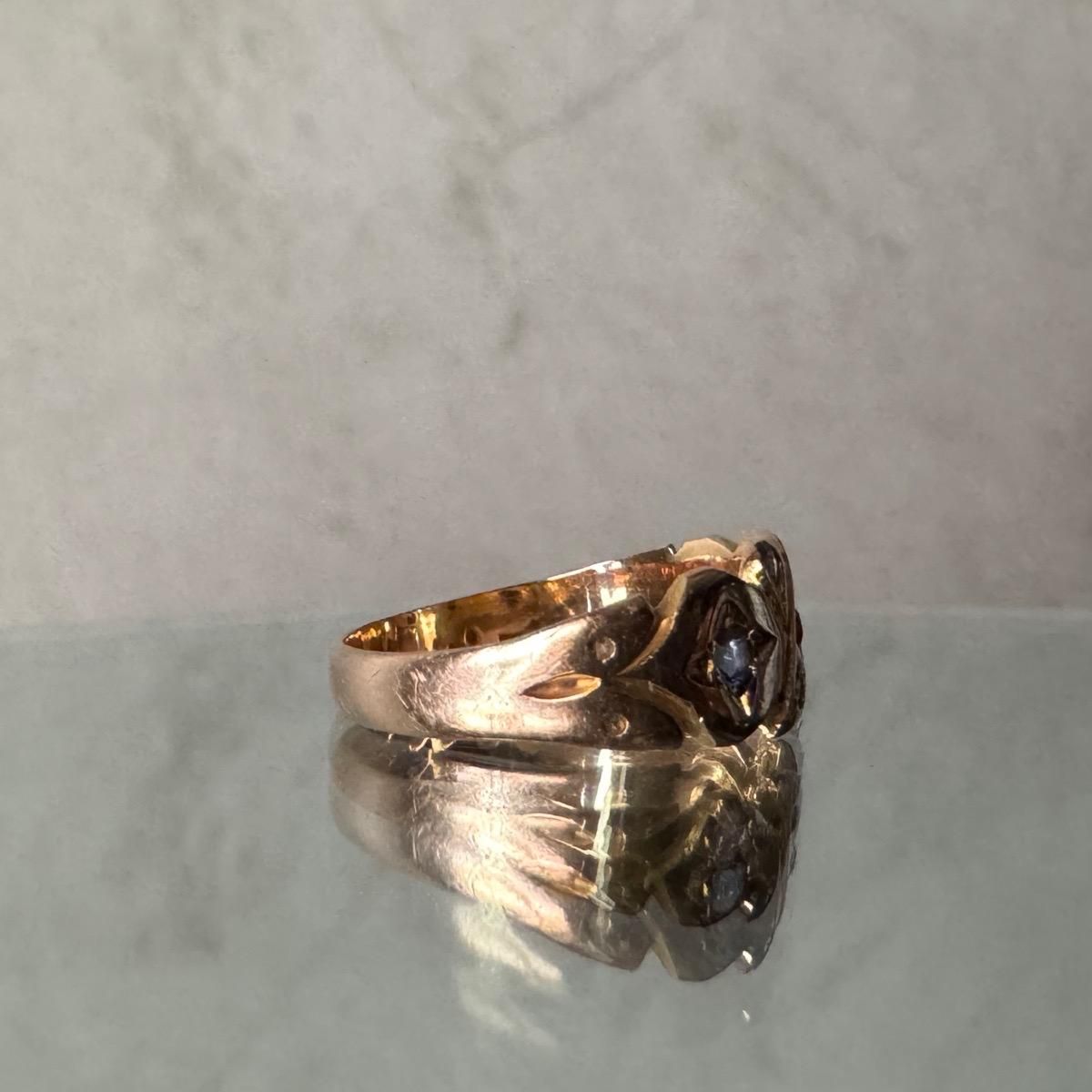 ȥꥢ 17  ե  Хɥ󥰡17K Diamond Sapphire Ring