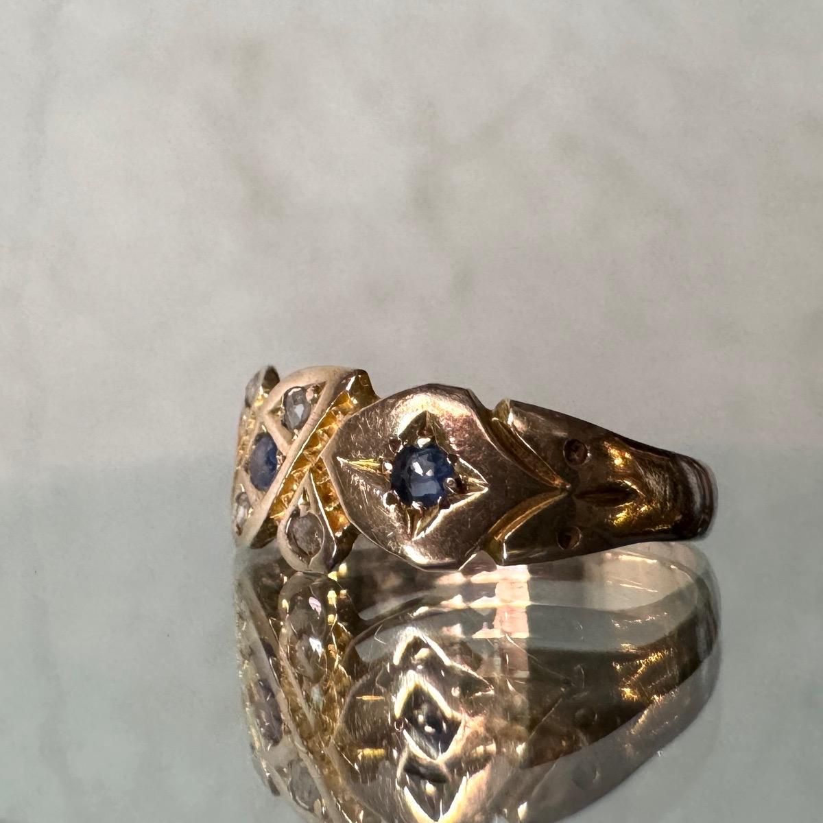 ȥꥢ 17  ե  Хɥ󥰡17K Diamond Sapphire Ring