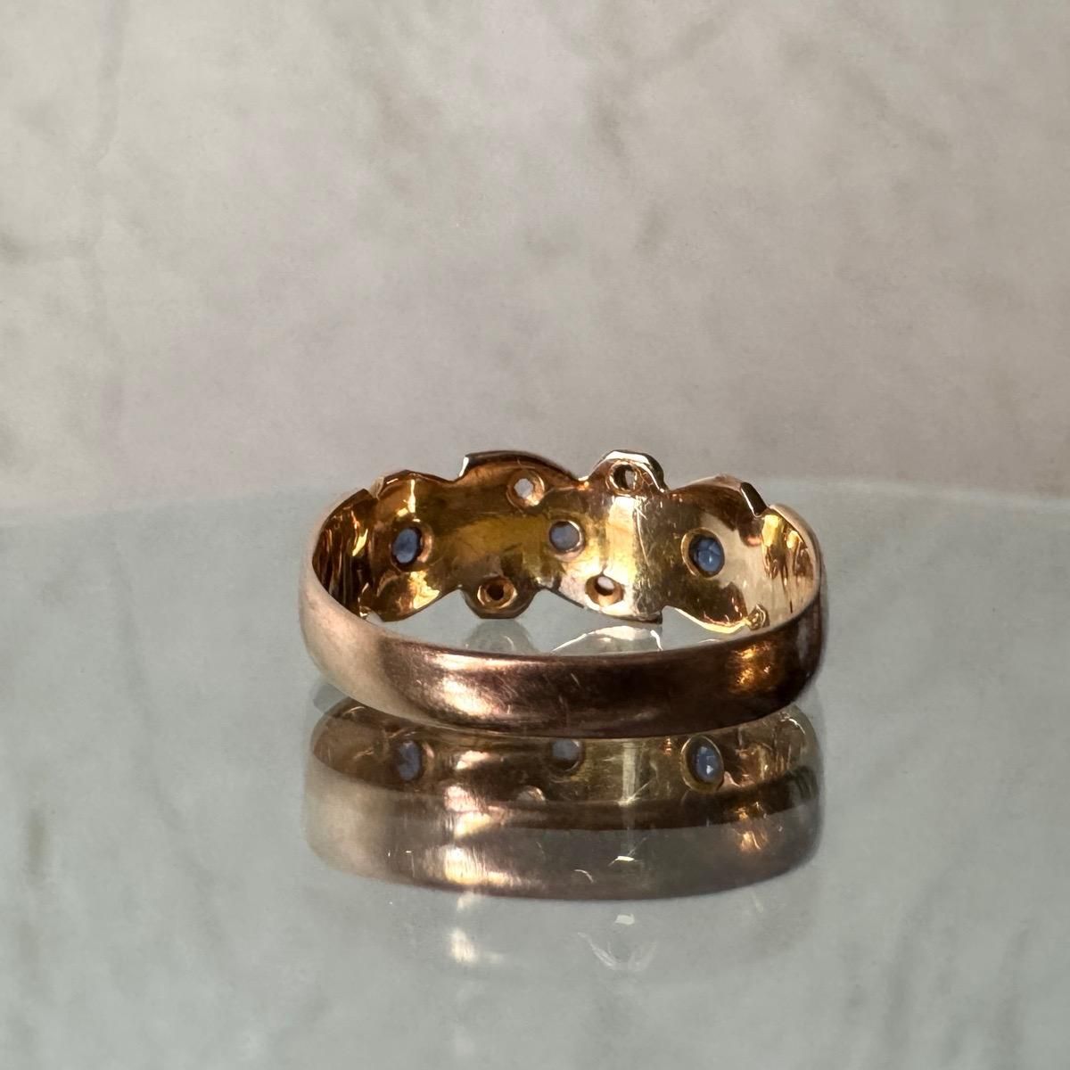 ȥꥢ 17  ե  Хɥ󥰡17K Diamond Sapphire Ring