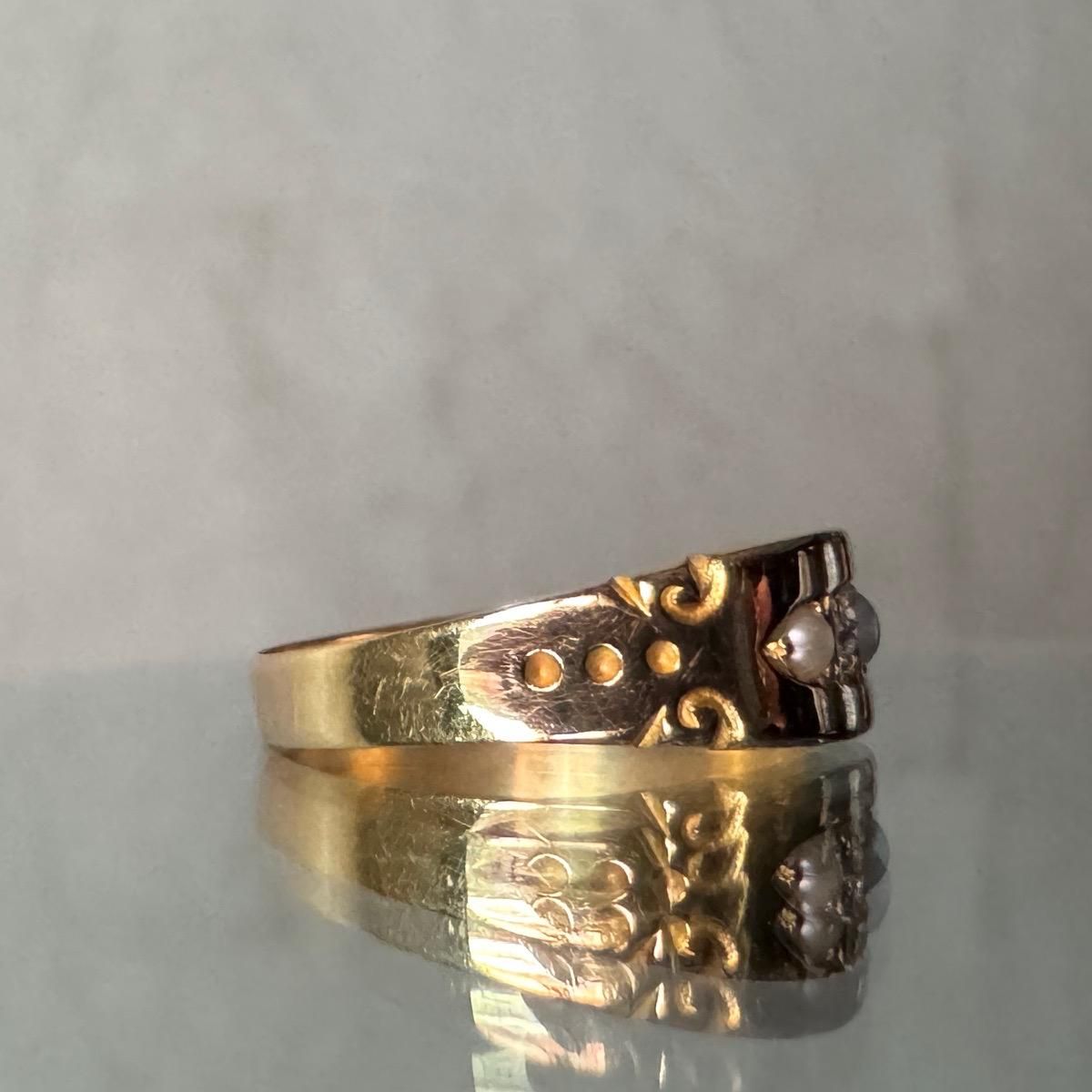 1892ǯ 15 ѡ  Хɥ󥰡15K Pearl  Diamond Ring