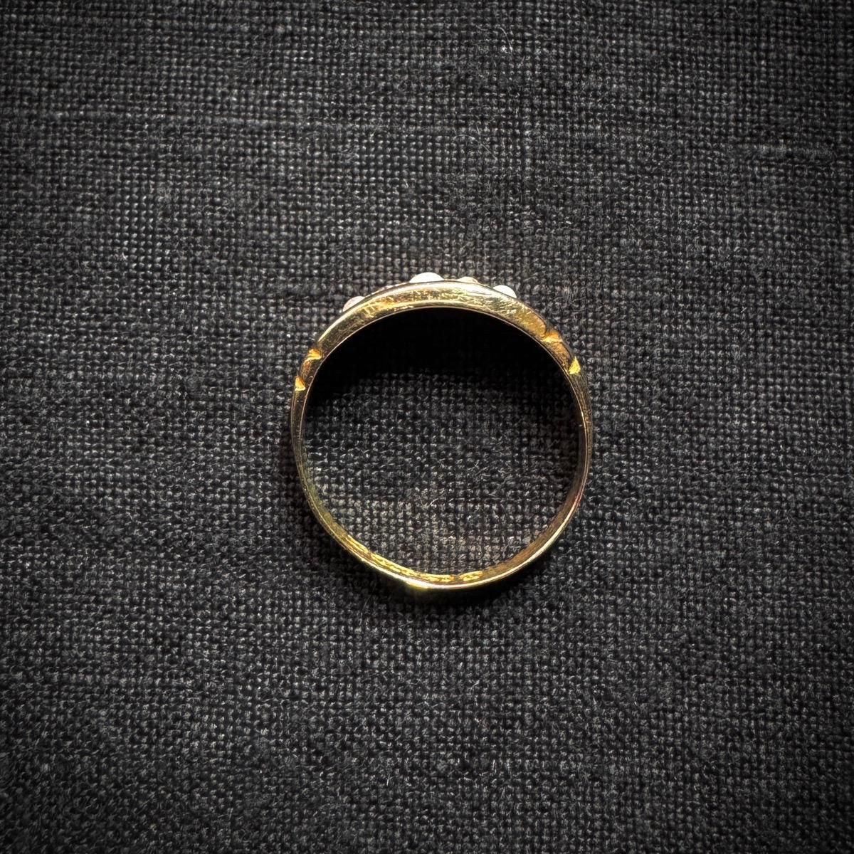 1892ǯ 15 ѡ  Хɥ󥰡15K Pearl  Diamond Ring