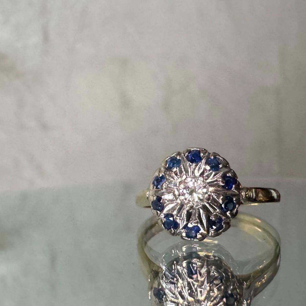 ơ 18   ե 饹󥰡18K Diamond Sapphire Ring