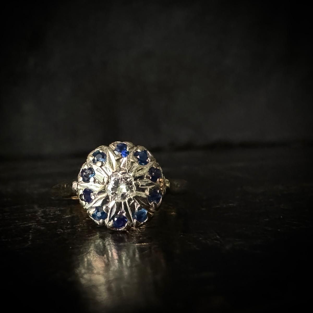 ơ 18   ե 饹󥰡18K Diamond Sapphire Ring