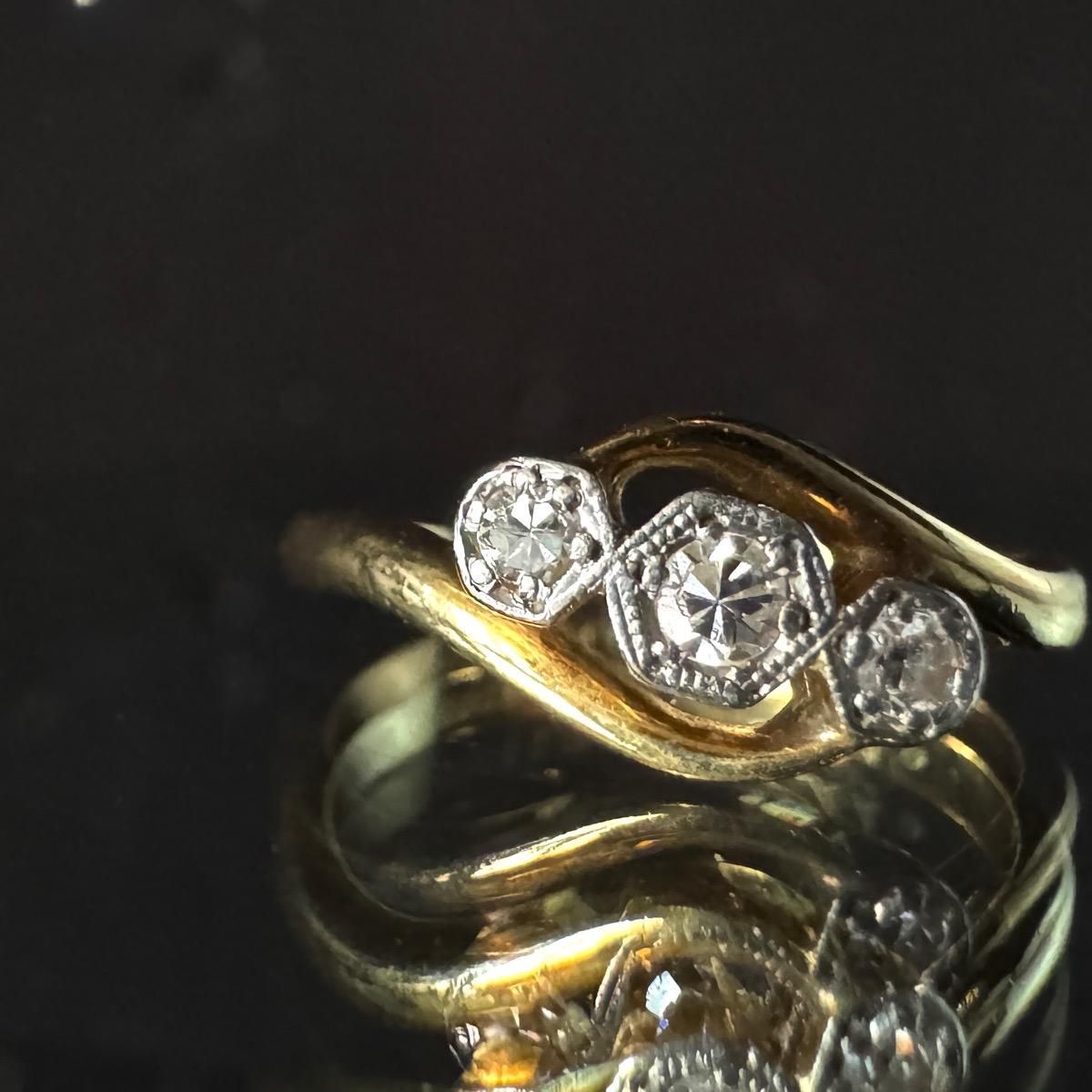 롦ǥ 18 ץ  ȥ󥰡18KYG Platinum Diamond Ring