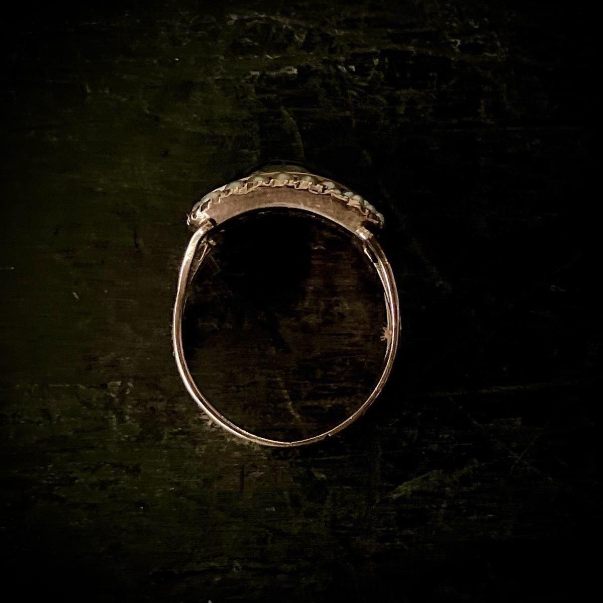 1811年製 10金 ガーネット モーニングリング(10K Garnet Ring 1811年製 10金 ガーネット モーニングリング(10K Garnet Ring