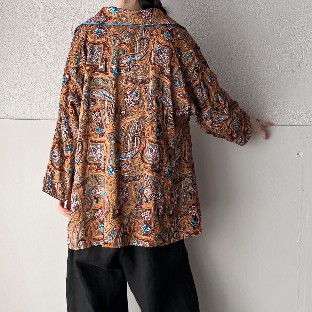 U.S. ơ ڥ꡼ ѥ󥳡ɽ ֥饦Vintage Paisley Sequin Embroidery Blouse