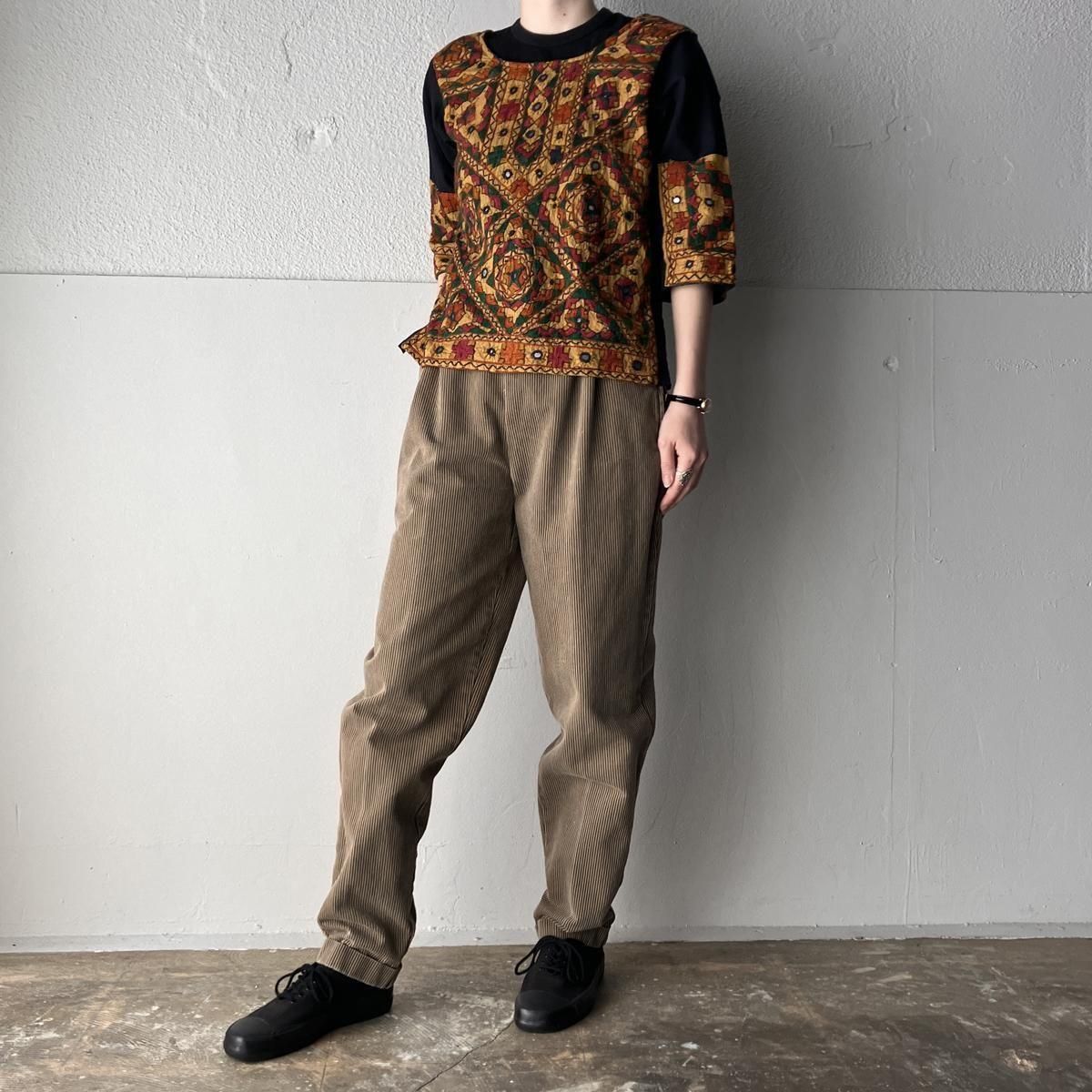 ơ  ߥ顼ɽ ʬµ ֥饦Vintage India Mirror Embroidery Sleeve Blouse