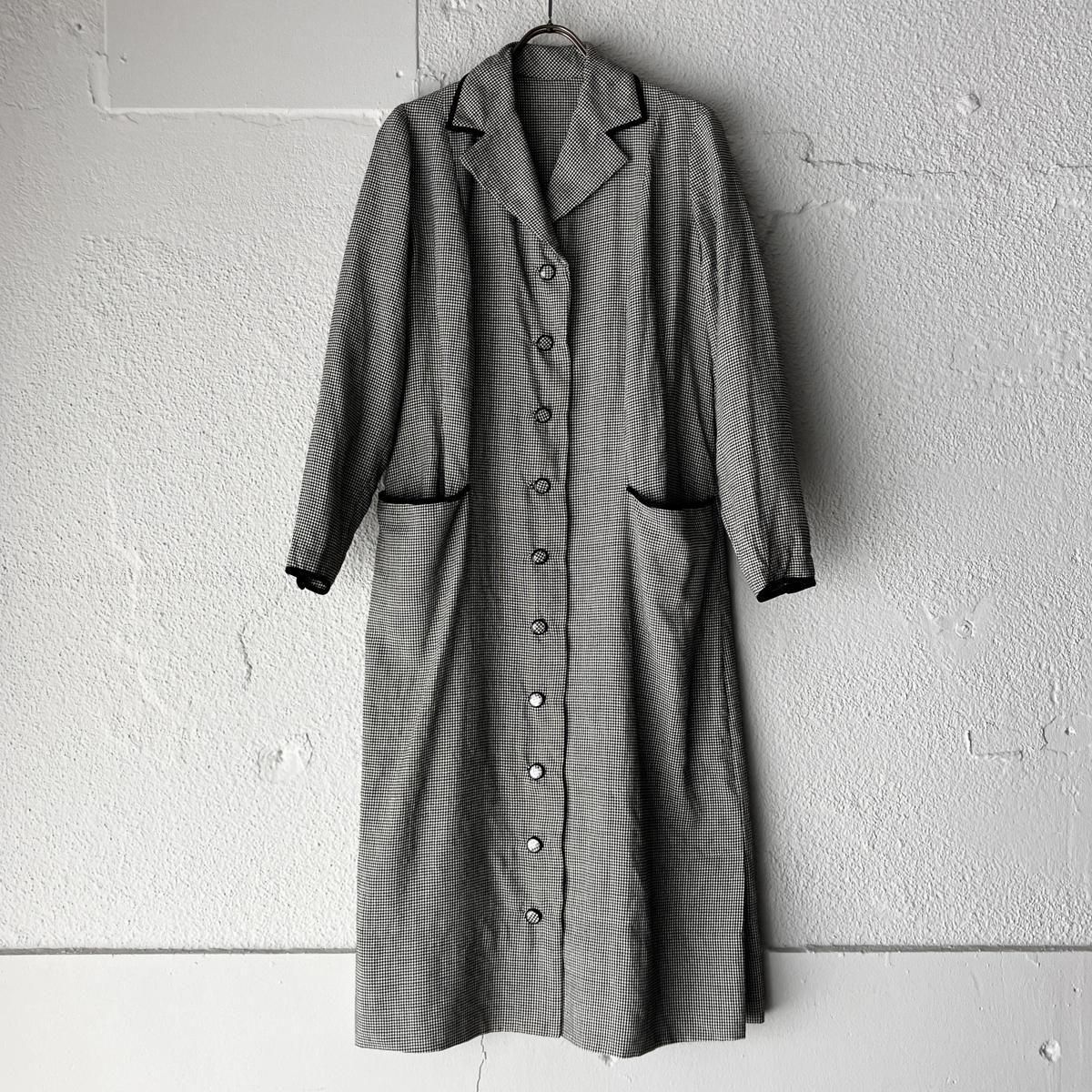 1960's ե Ļʻ ȡFrench Vintage Houndstooth Pattern Coat