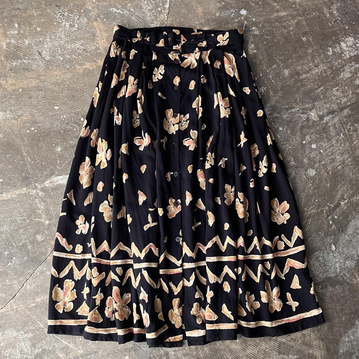 ե ơ ץ ե쥢ȡFrench Vintage Floral Print Flared Skirt˥٥դ