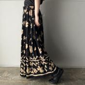 ե ơ ץ ե쥢ȡFrench Vintage Floral Print Flared Skirt˥٥դ