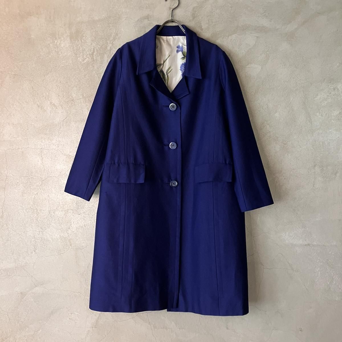 1960's ե ơ ǥץ֥롼 ȡFrench Vintage Deep Blue Chester Coat