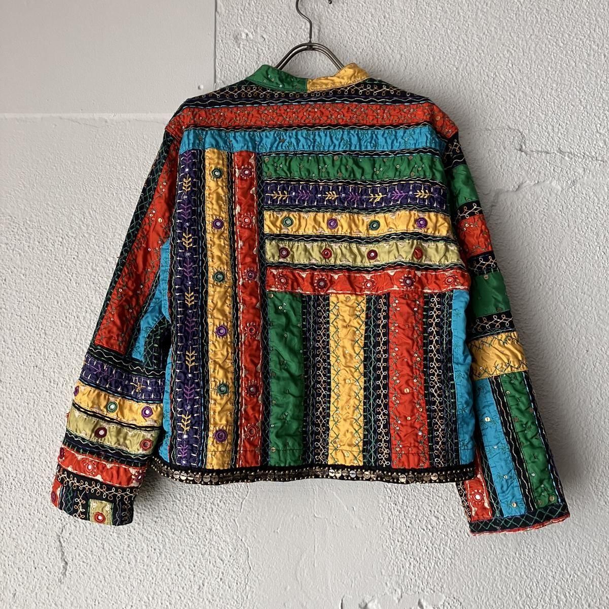  ơ ߥ顼ɽ ѥå 㥱åȡIndian Vintage Mirror Embroidery Patchwork Jacket