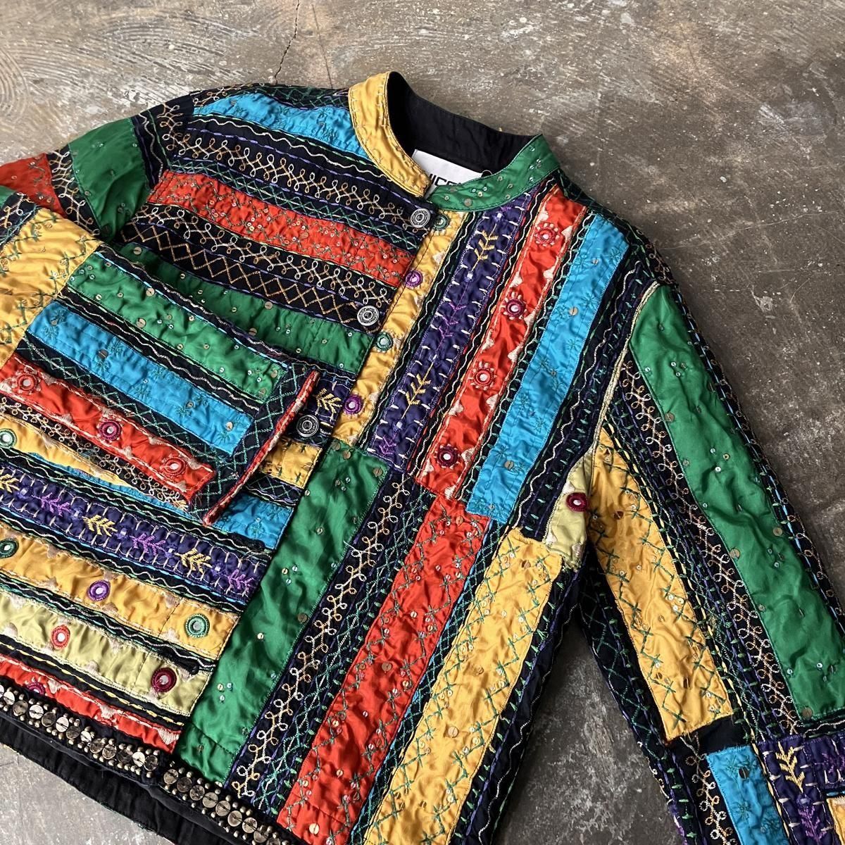  ơ ߥ顼ɽ ѥå 㥱åȡIndian Vintage Mirror Embroidery Patchwork Jacket