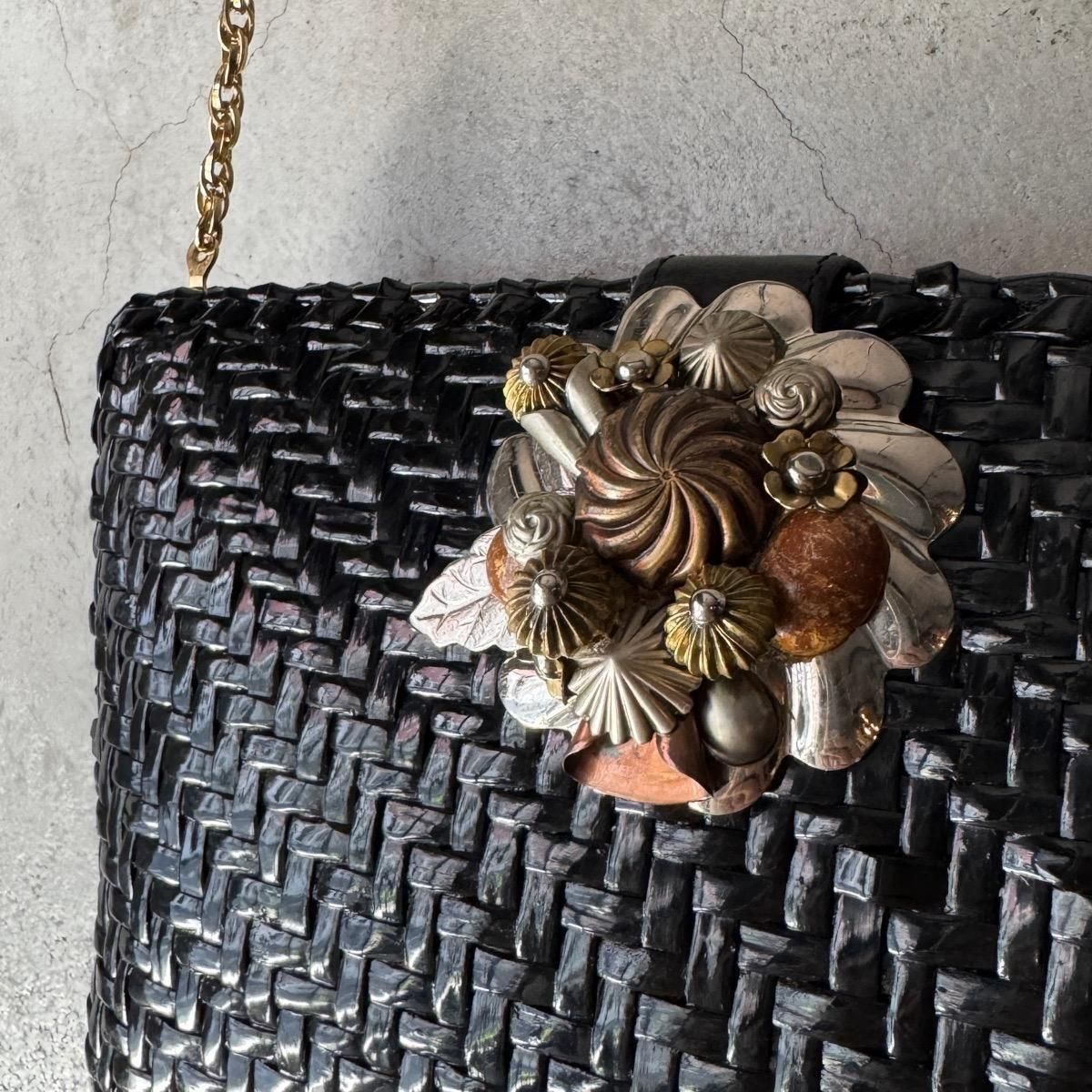 ꥢ ơ  2WAY ֥դ ХåItaly Vintage Rattan Shoulder Bag