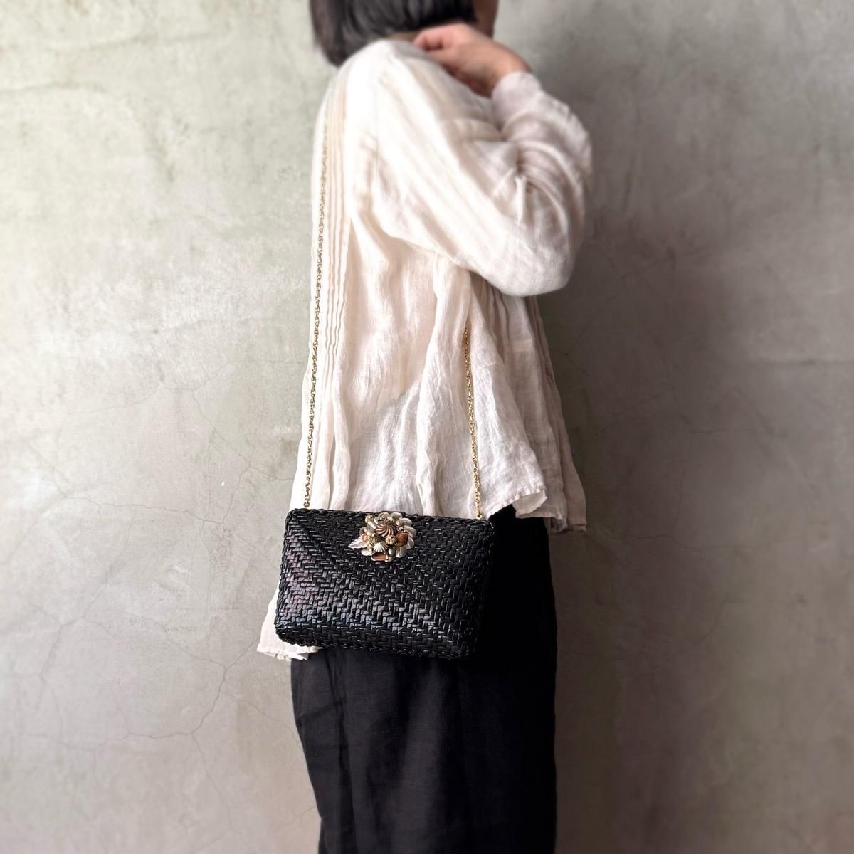 ꥢ ơ  2WAY ֥դ ХåItaly Vintage Rattan Shoulder Bag