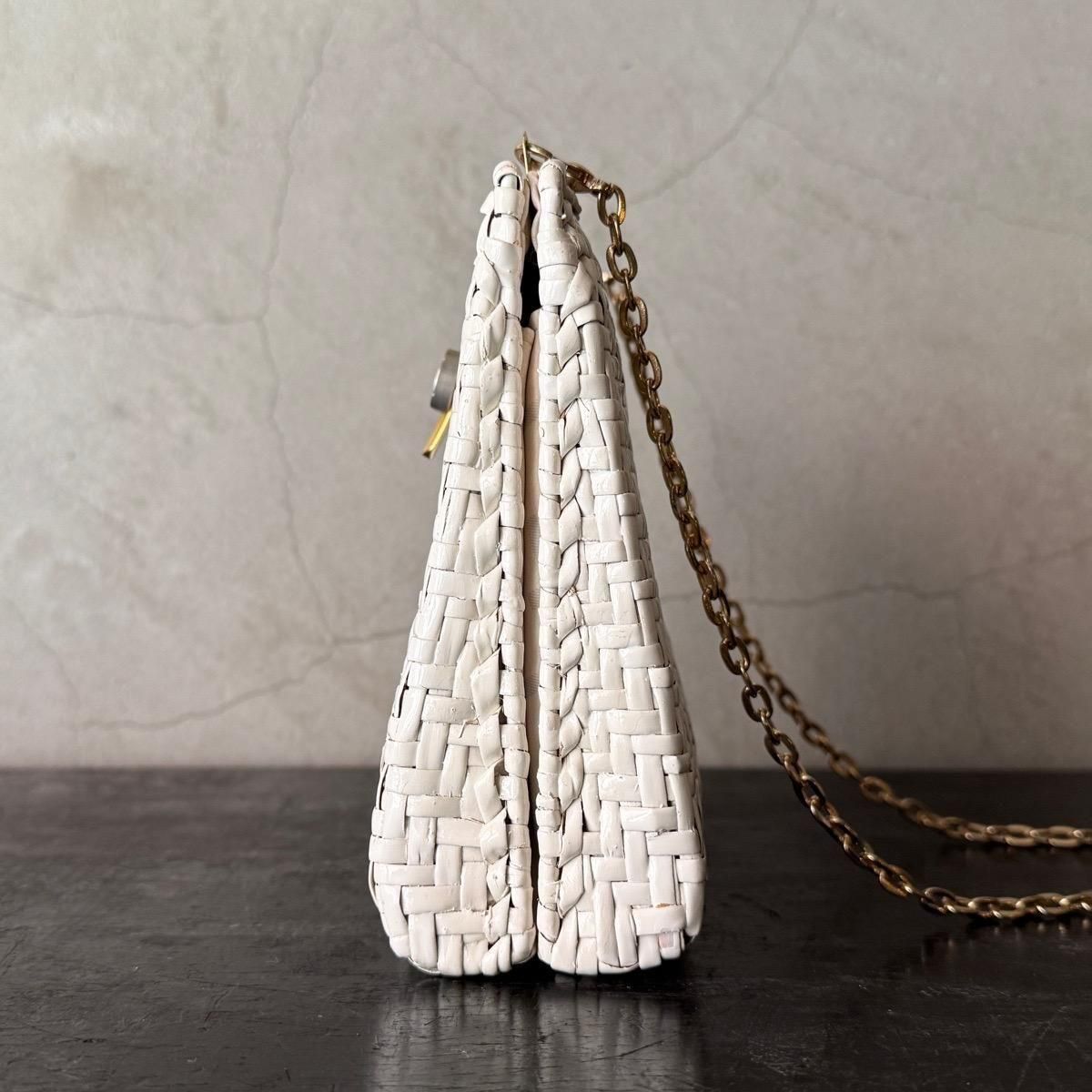 ꥢ ơ  2WAY Хå ۥ磻ȥڥȡItaly Vintage Rattan Shoulder Bag