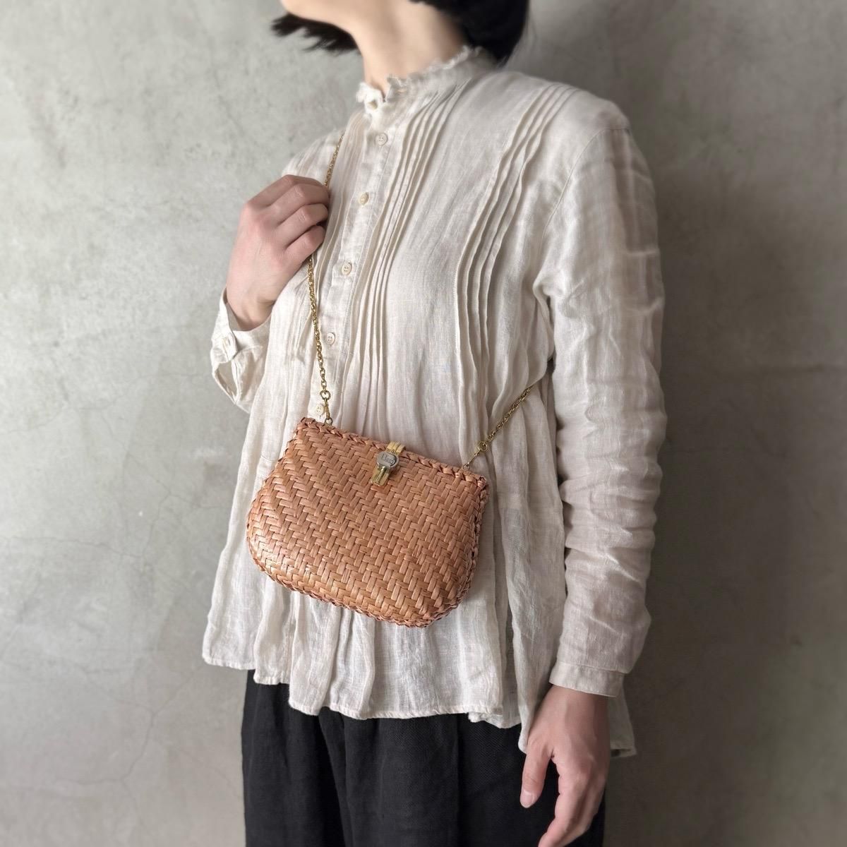 ꥢ ơ  2WAY СХå Хå 󥸥١Italy Vintage Rattan Shoulder Bag