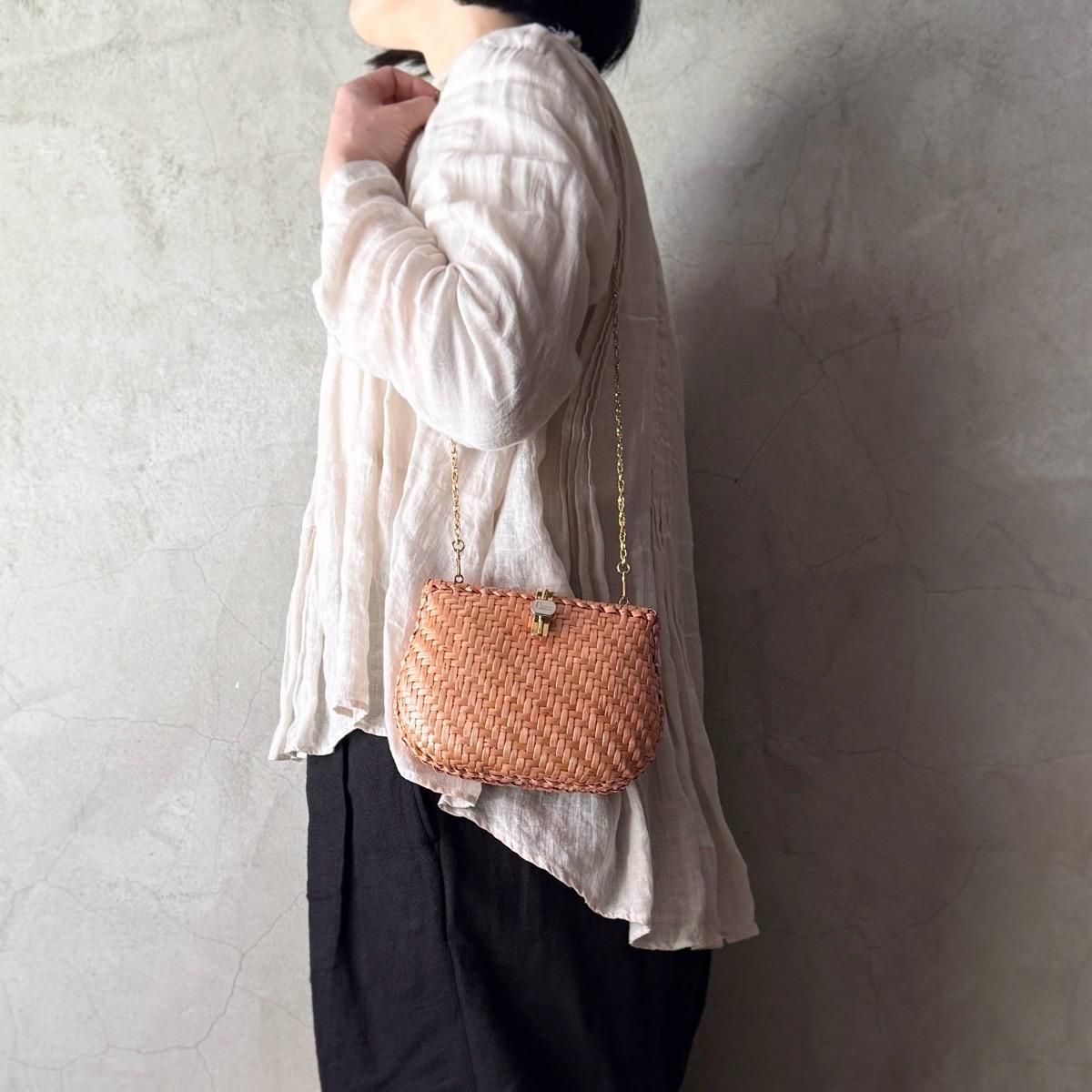 ꥢ ơ  2WAY СХå Хå 󥸥١Italy Vintage Rattan Shoulder Bag