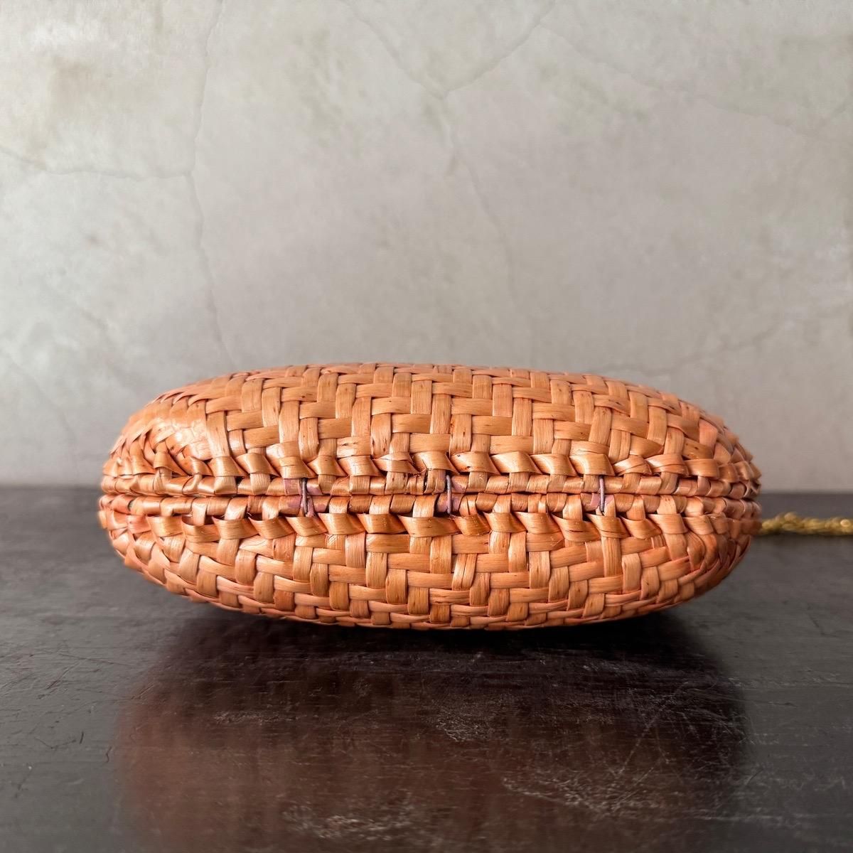 ꥢ ơ  2WAY СХå Хå 󥸥١Italy Vintage Rattan Shoulder Bag