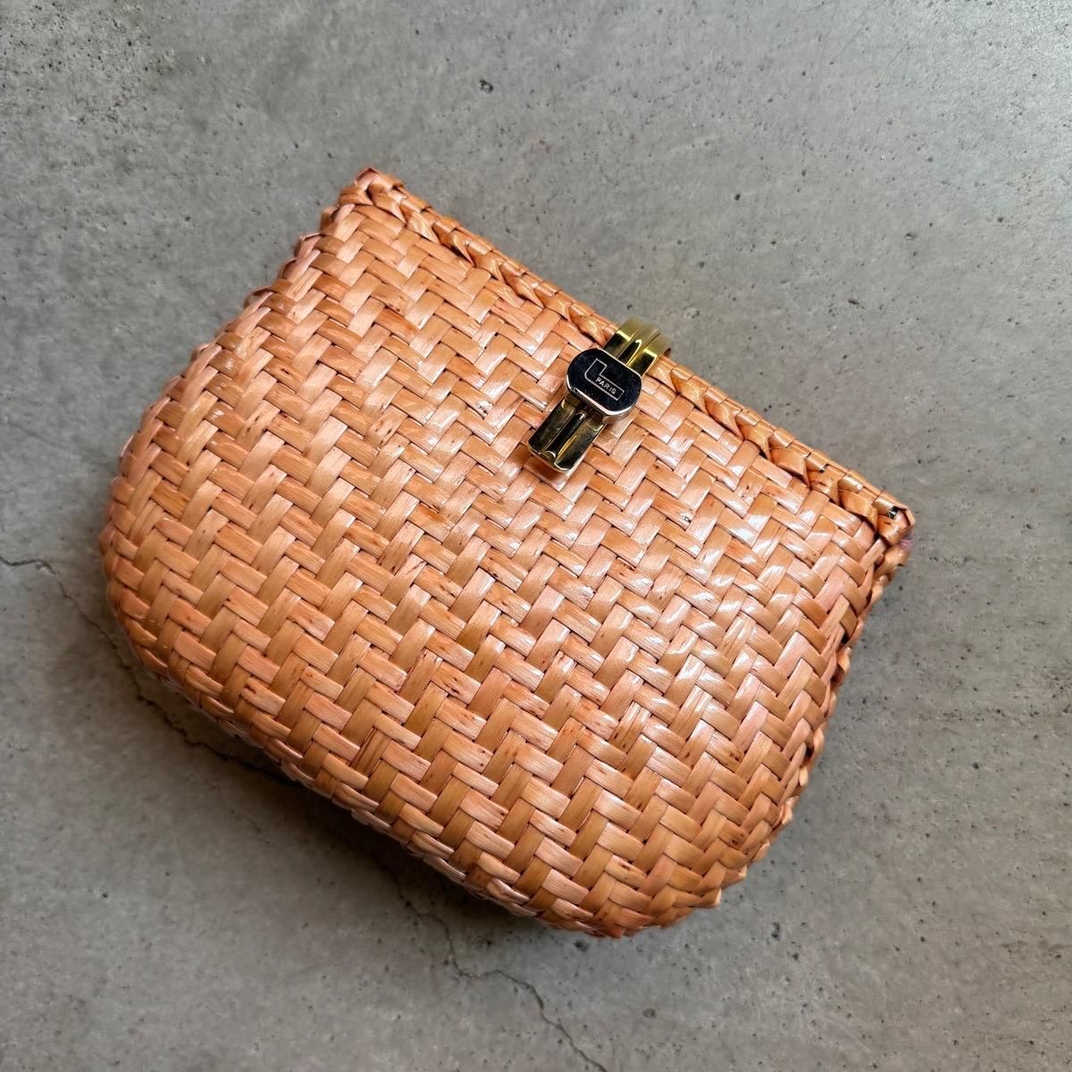 ꥢ ơ  2WAY СХå Хå 󥸥١Italy Vintage Rattan Shoulder Bag