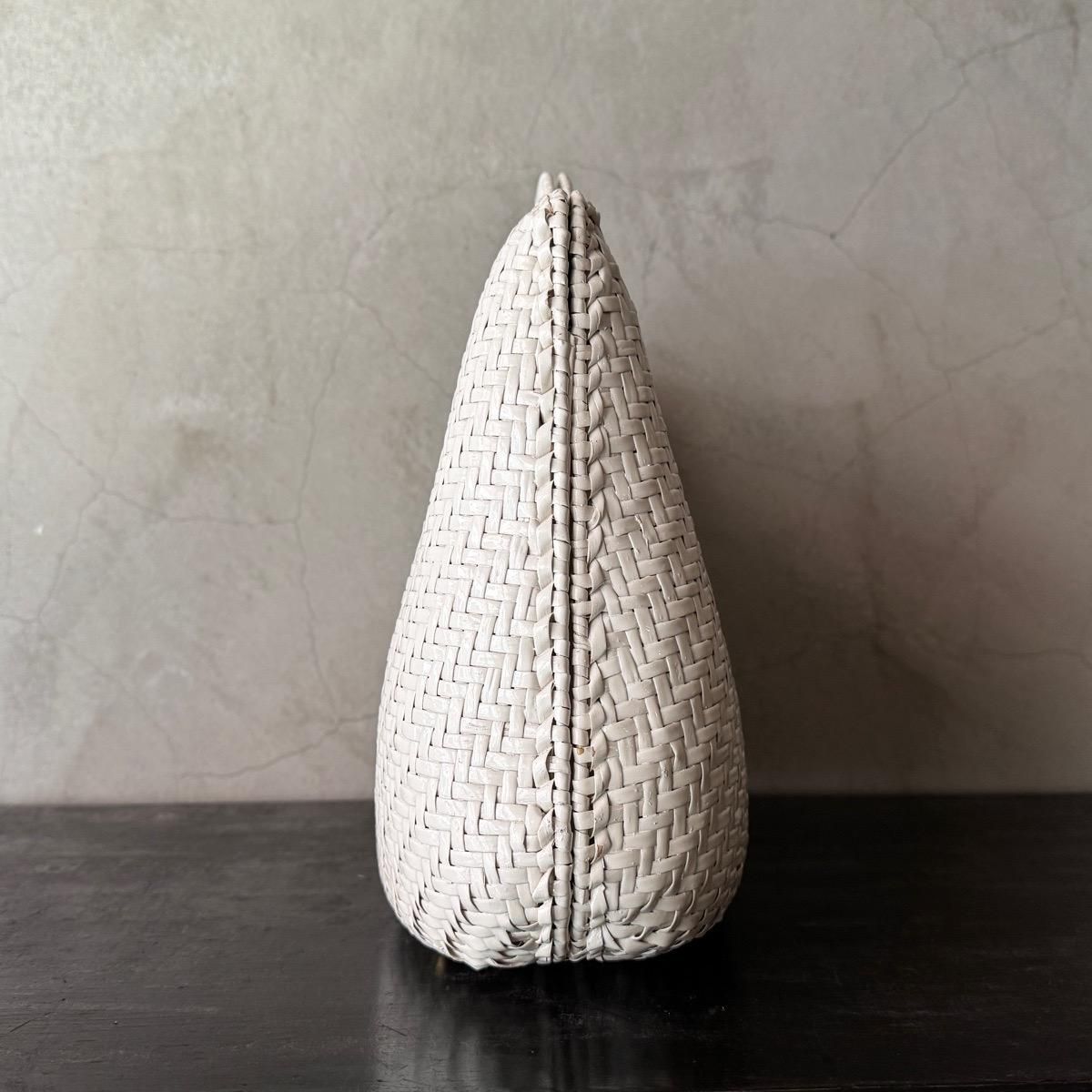 ơ  ϥɥХå ۥ磻ȥڥȡVintage Rattan Hand Bag