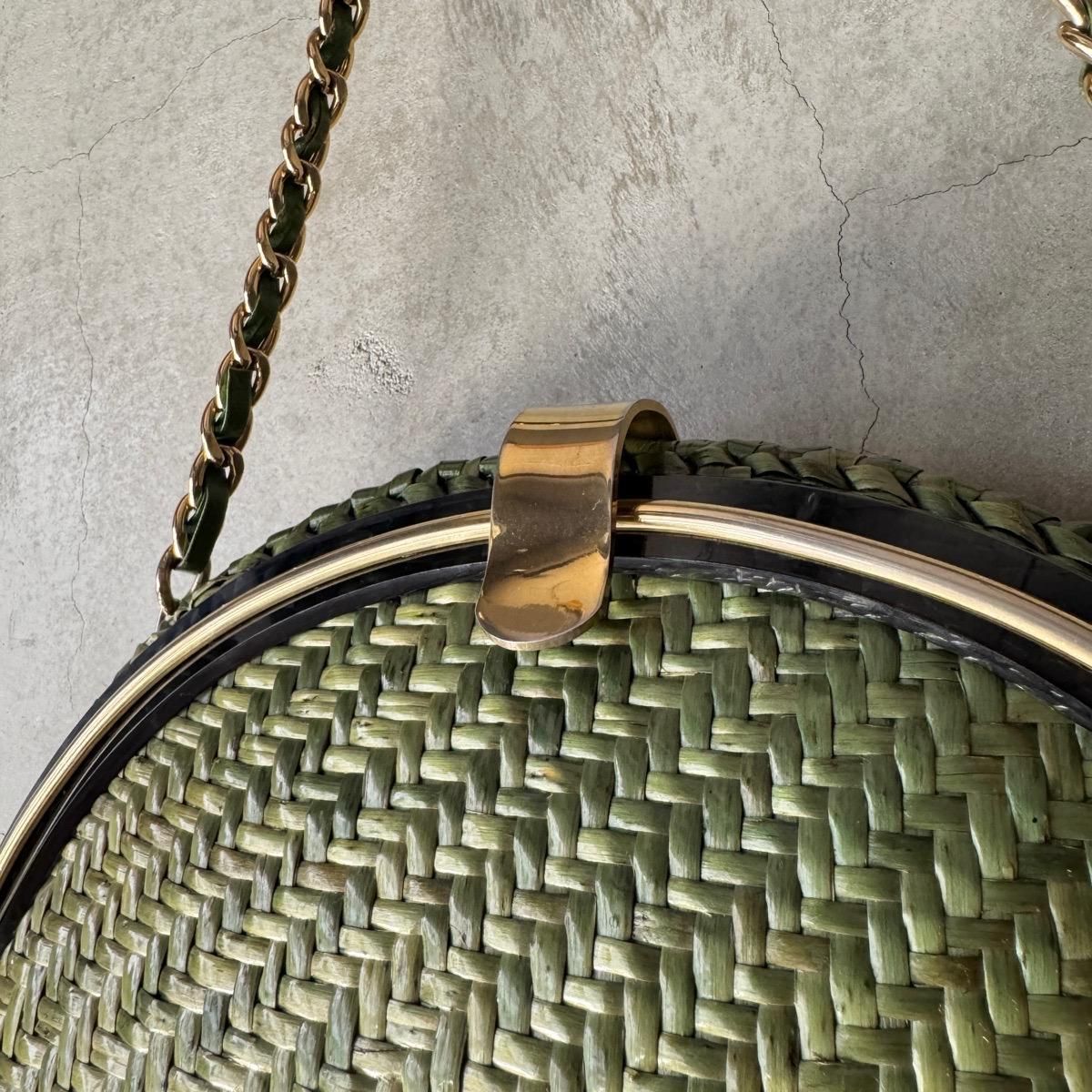 ꥢ ơ  2WAY Ⱦ߷ Хå ꡼Italy Vintage Rattan Shoulder Bag