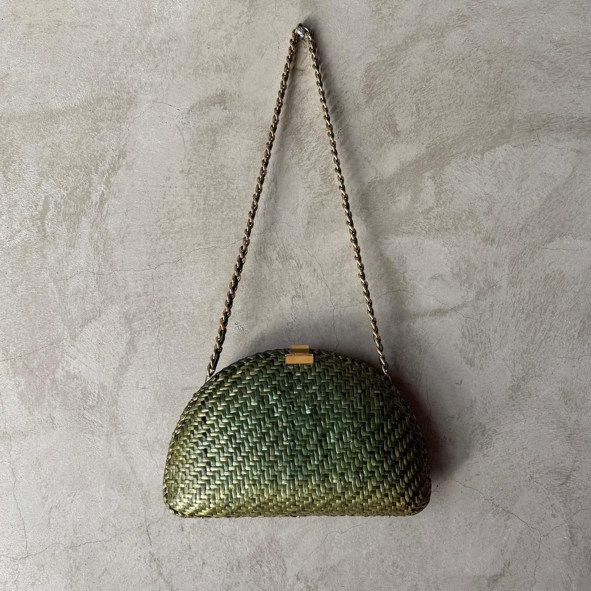 ꥢ ơ  2WAY Ⱦ߷ Хå ꡼Italy Vintage Rattan Shoulder Bag