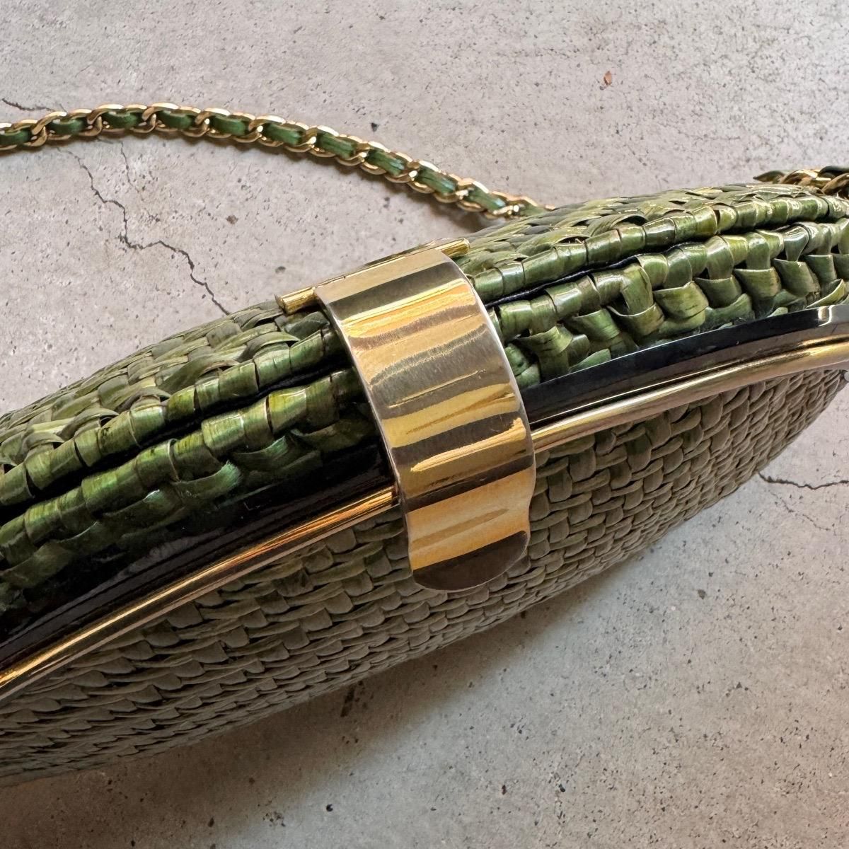 ꥢ ơ  2WAY Ⱦ߷ Хå ꡼Italy Vintage Rattan Shoulder Bag