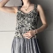 ե ơ  եå ӥFrench Vintage Floral Flocked Bustier