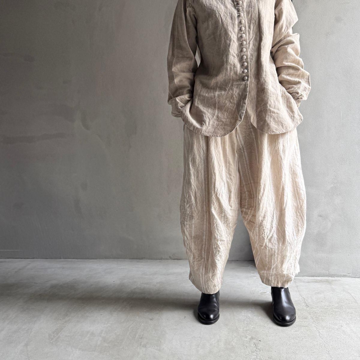 <img class='new_mark_img1' src='https://img.shop-pro.jp/img/new/icons13.gif' style='border:none;display:inline;margin:0px;padding:0px;width:auto;' />HALLELUJAH 4, Pantalon faunʥϥ ѥ ѥ󥿥 FLAX STRIPE