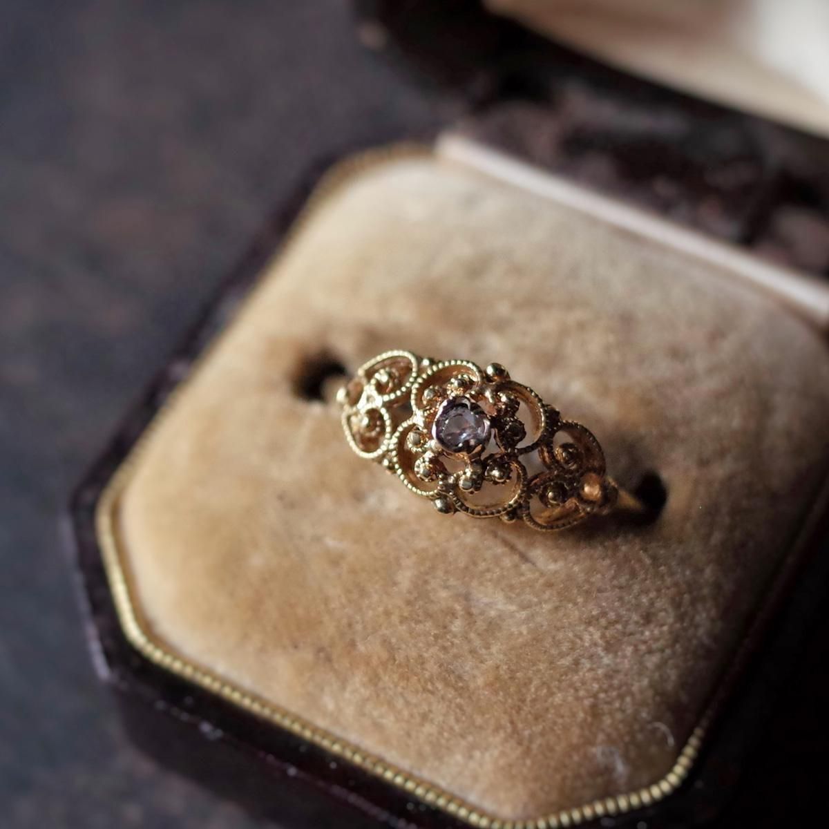 18金 ダイヤモンド フィリグリー リング（Victorian - Art Deco