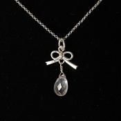 <img class='new_mark_img1' src='https://img.shop-pro.jp/img/new/icons13.gif' style='border:none;display:inline;margin:0px;padding:0px;width:auto;' />momocreatura Tiny bow Necklace Silver  Rose quartzʥ⥯ꥢ ܥ ͥå쥹 Сߥġ