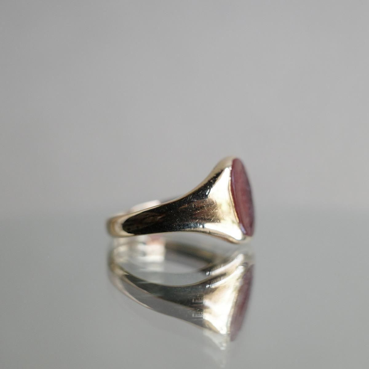 1912年 18金 カーネリアン インタリオ シグネット リング（c