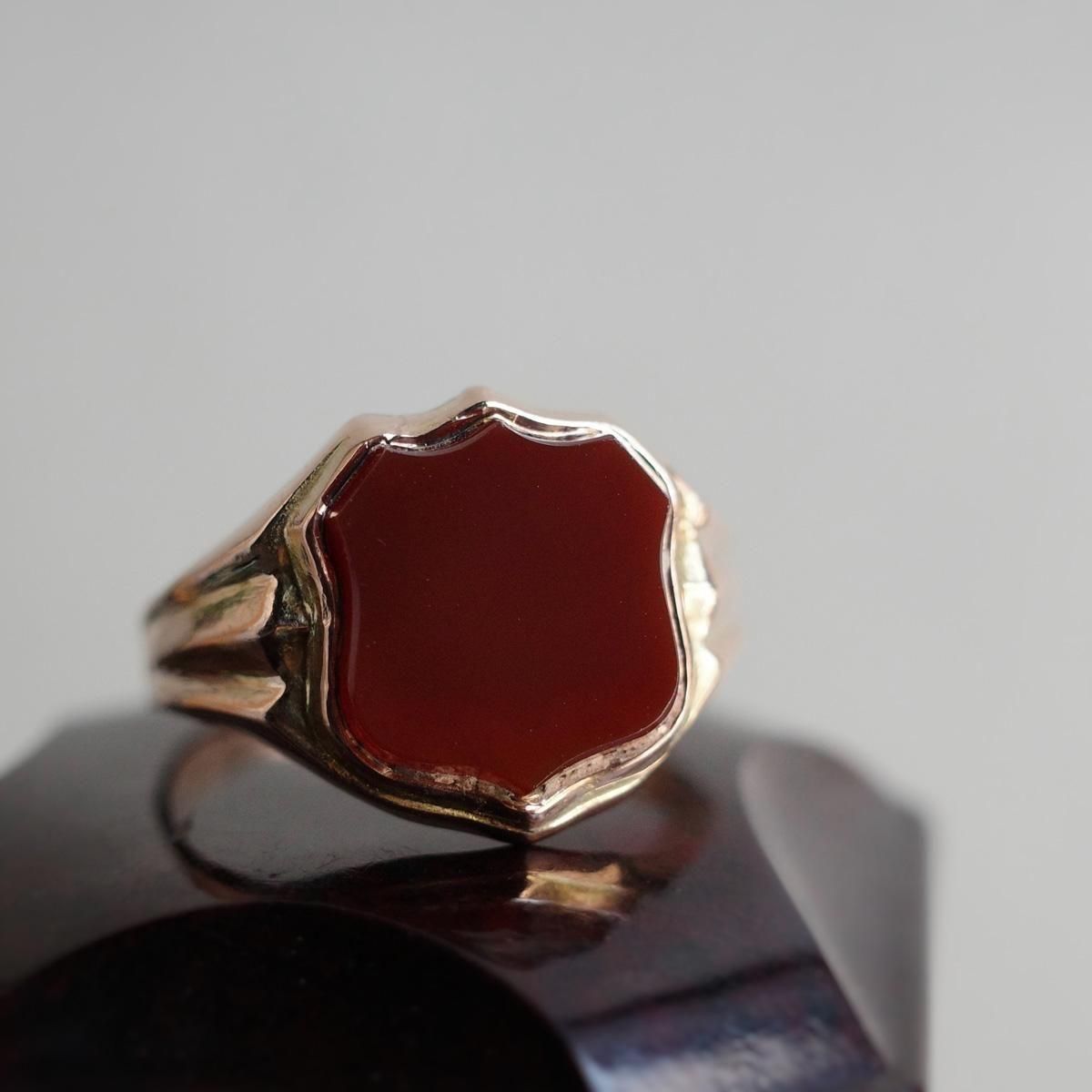 1901年 9金 カーネリアン シグネット リング（c.1901 9K