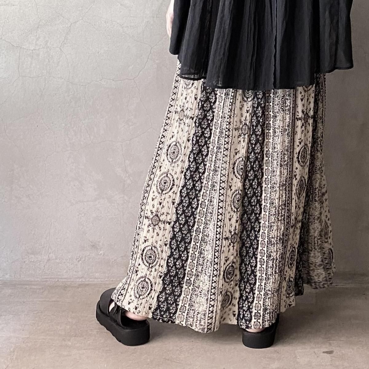 U.S. ơ  ޥѥ 󥰥ȡIndian Vintage Multi Pattern Gathered Skirt