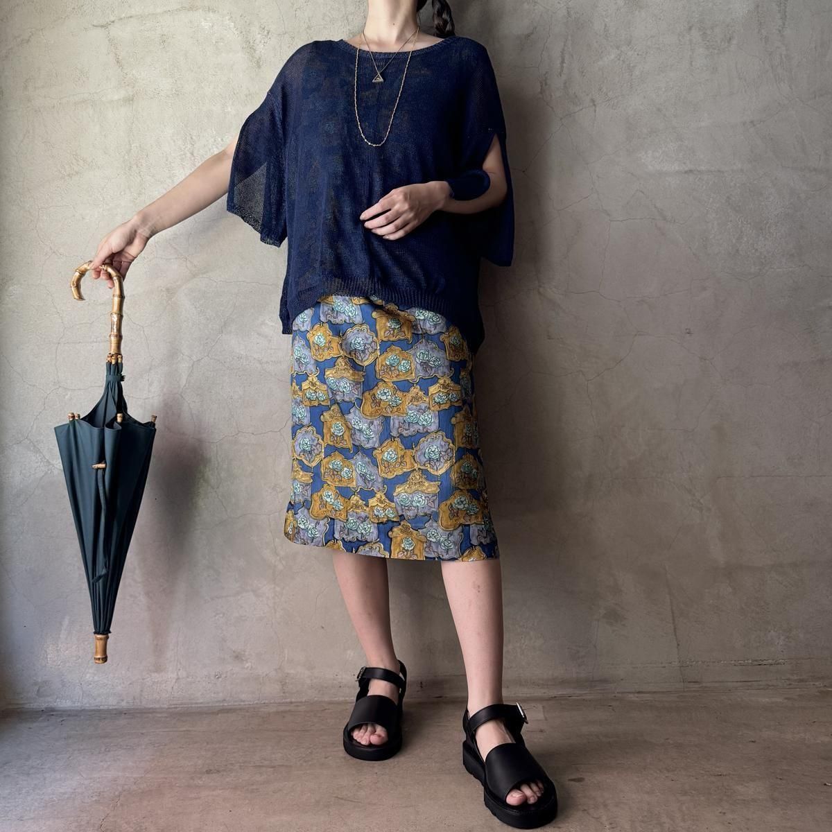 ե ơ 륯 鯥ץ ɥ쥹French Vintage Silk Rose Print Dress