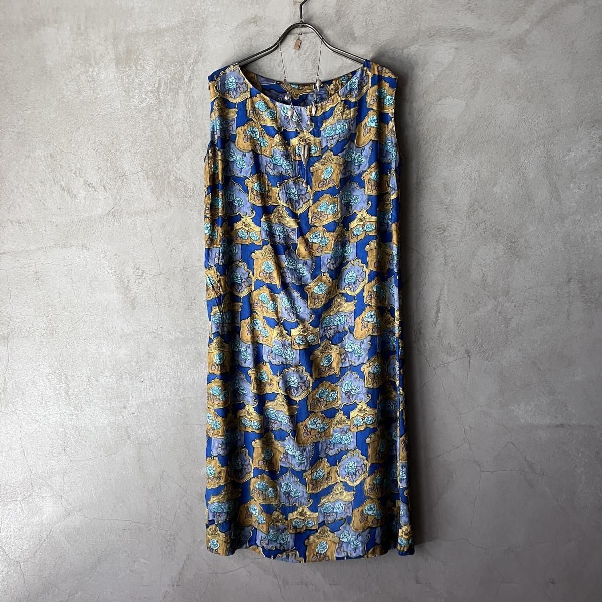 ե ơ 륯 鯥ץ ɥ쥹French Vintage Silk Rose Print Dress