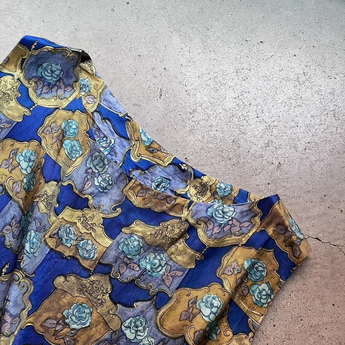 ե ơ 륯 鯥ץ ɥ쥹French Vintage Silk Rose Print Dress