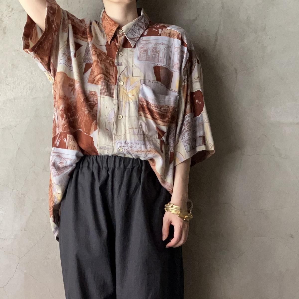 <img class='new_mark_img1' src='https://img.shop-pro.jp/img/new/icons13.gif' style='border:none;display:inline;margin:0px;padding:0px;width:auto;' />ե ơ 顼ץ ġFrench Vintage Collage Print Shirt