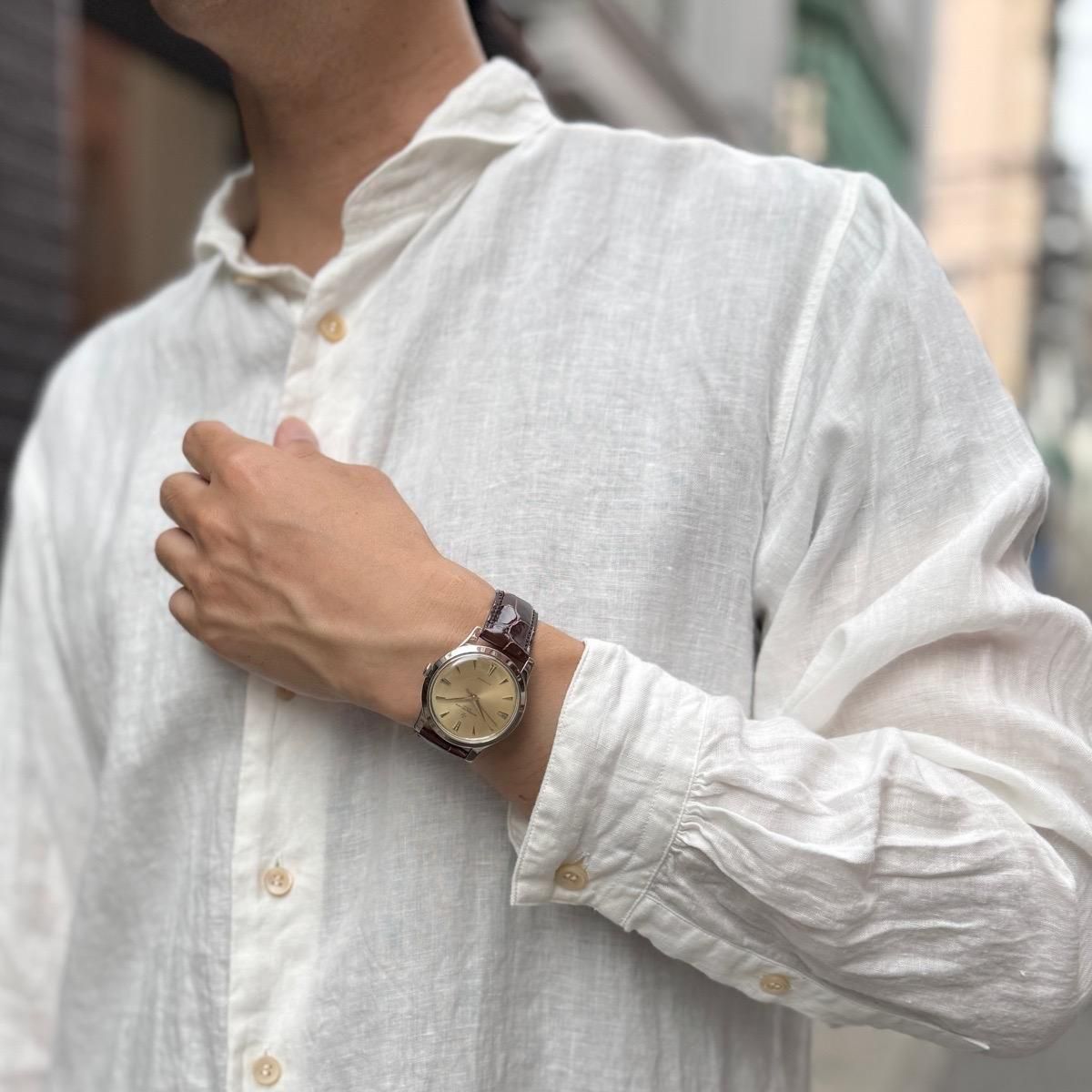 バセロンアンティーク18KWG腕時計