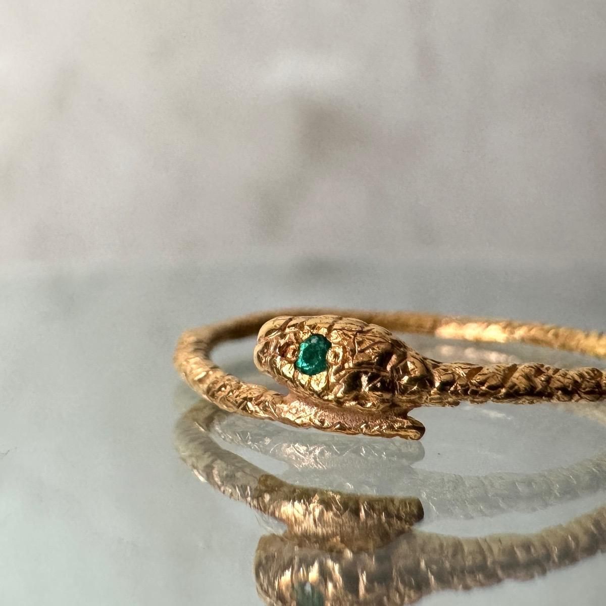 <img class='new_mark_img1' src='https://img.shop-pro.jp/img/new/icons56.gif' style='border:none;display:inline;margin:0px;padding:0px;width:auto;' />momocreatura Snake Ring Gold Emeraldʥإӥ  ɡ