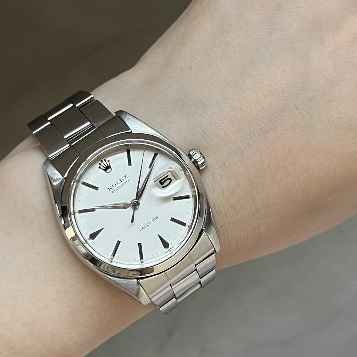<img class='new_mark_img1' src='https://img.shop-pro.jp/img/new/icons13.gif' style='border:none;display:inline;margin:0px;padding:0px;width:auto;' />ROLEX OYSTER DATE PRECISIONʥå  ǥ ץ쥷˥ۥ磻ȥ ֥쥹