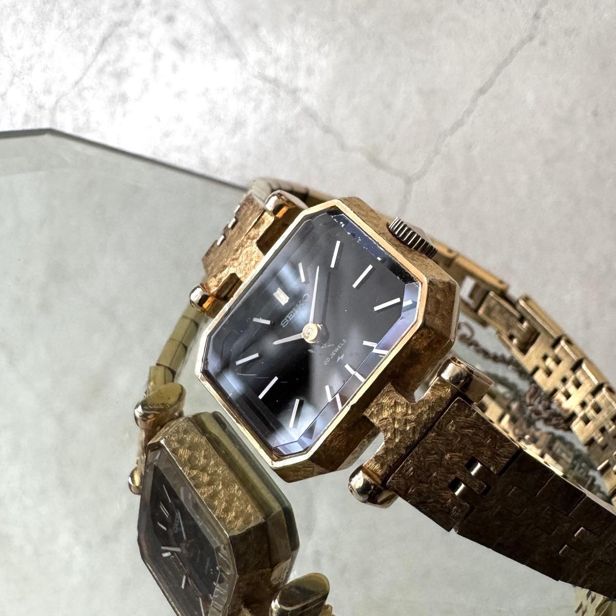 SEIKO（セイコー）GD スクエア黒文字盤 カットガラス 純正メタル