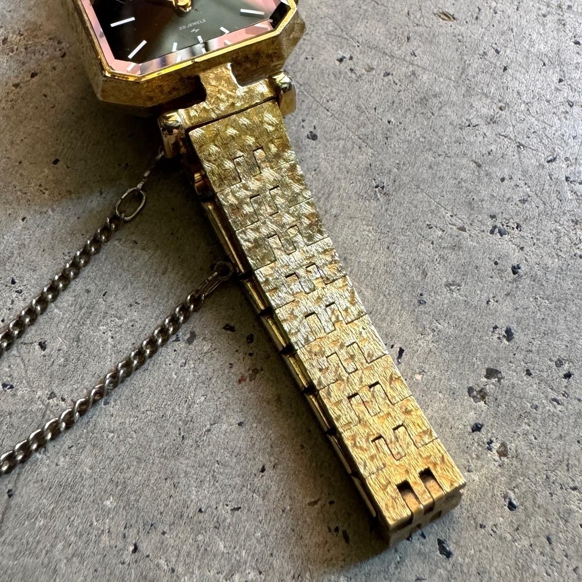 SEIKO（セイコー）GD スクエア黒文字盤 カットガラス 純正メタルベルト