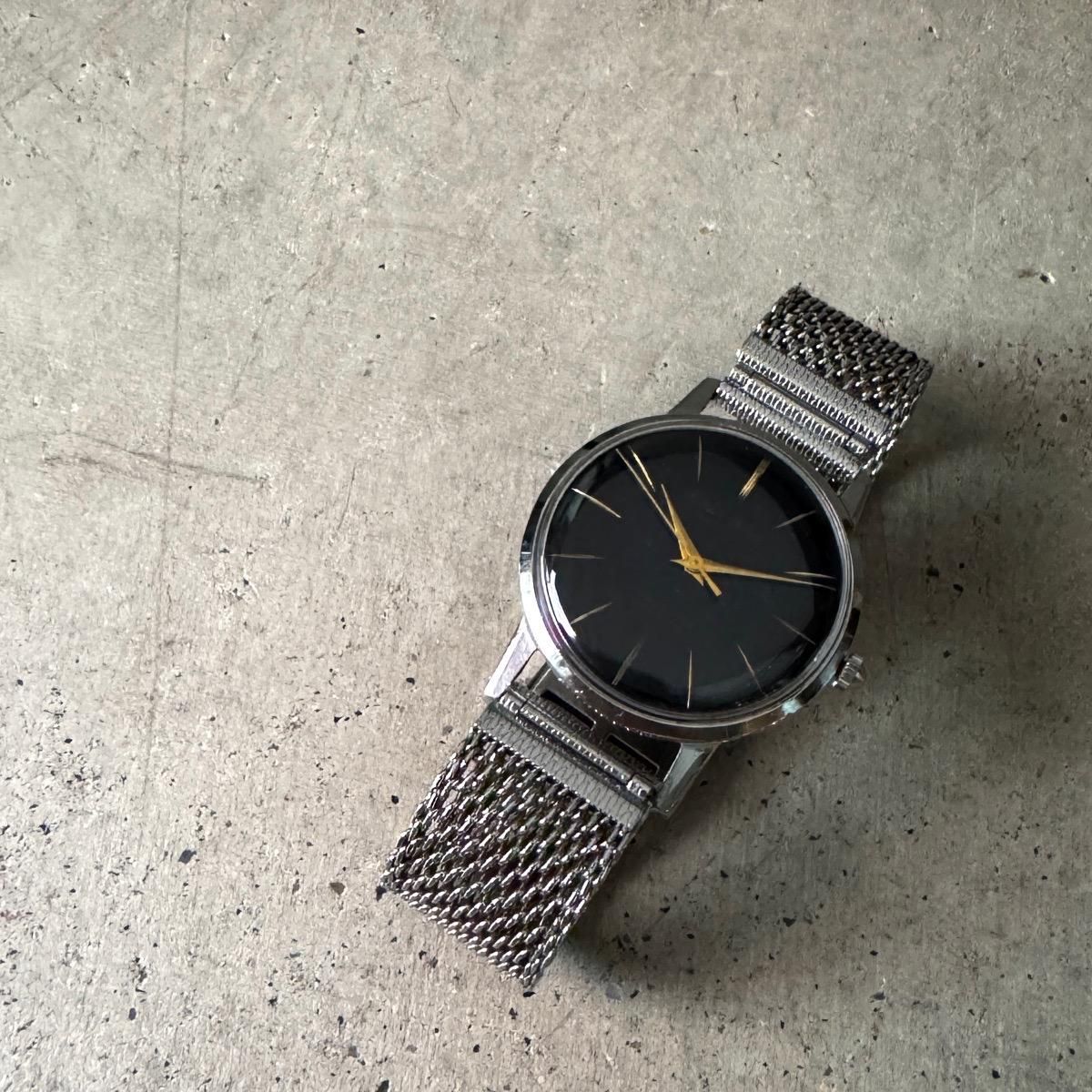 ミラーブラック クロスライン文字盤 Citizen Deluxe ラグ一体ブレス ミラーブラック クロスライン文字盤 Citizen Deluxe ラグ一体