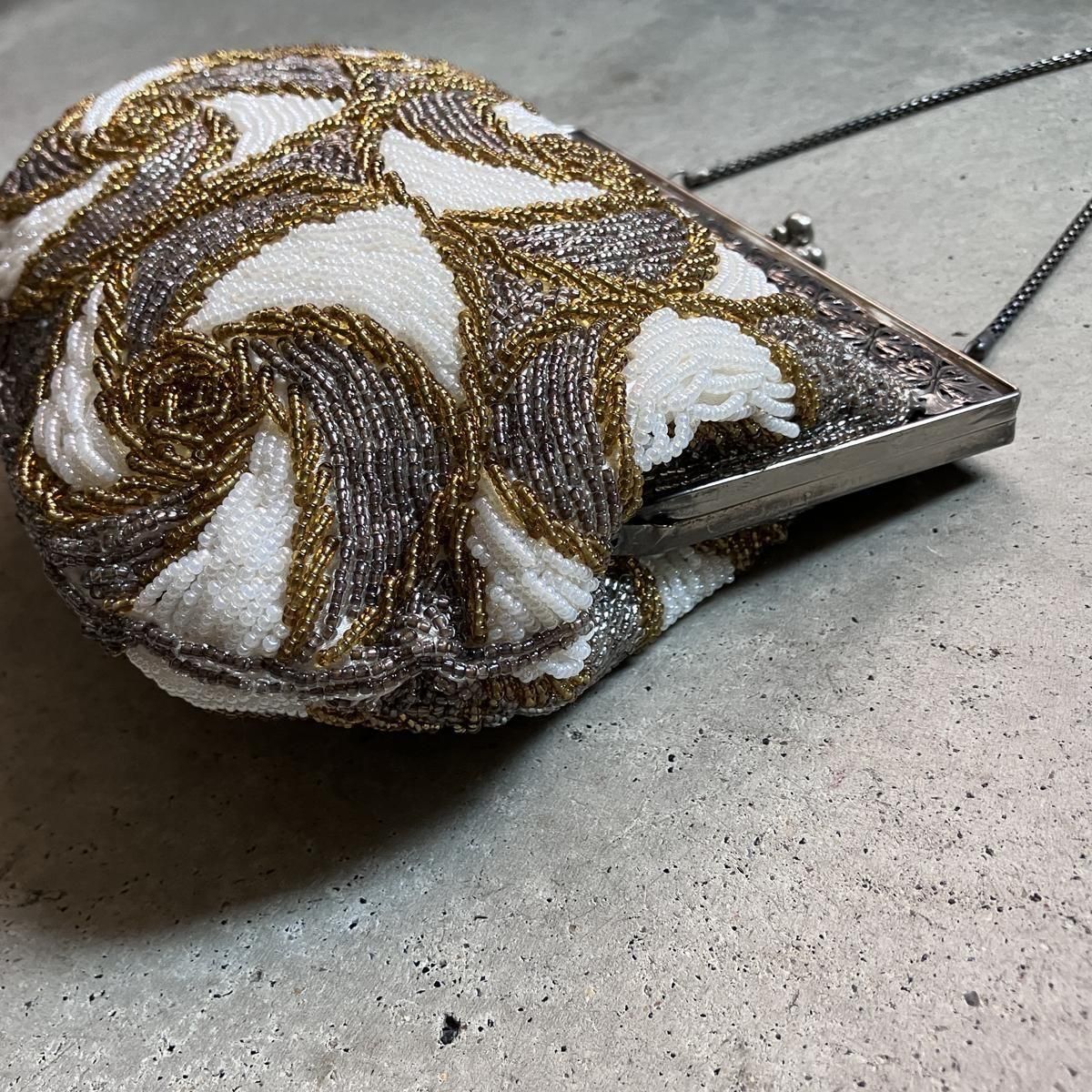 ơ ѥ ӡХåVintage Spiral Pattern Beads Bag
