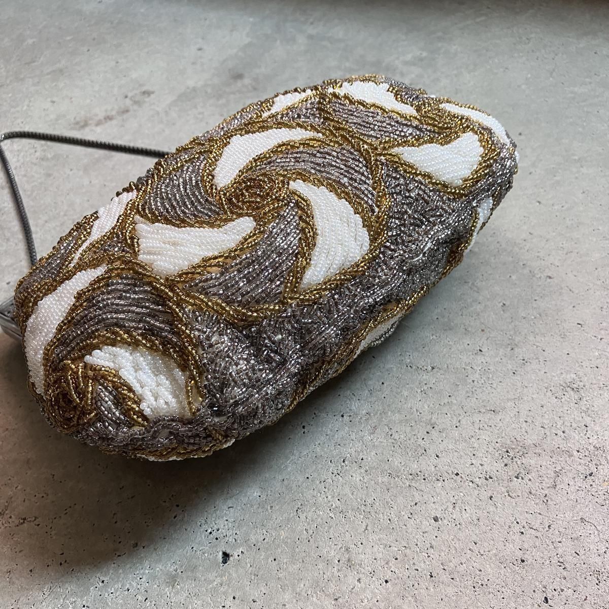 ơ ѥ ӡХåVintage Spiral Pattern Beads Bag