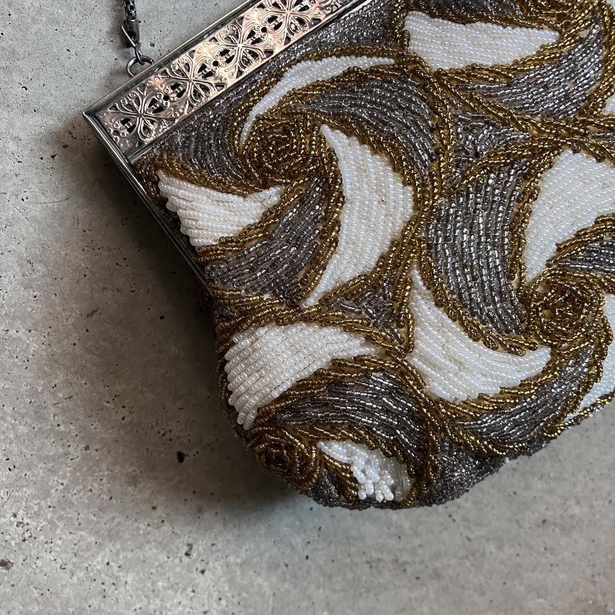 ơ ѥ ӡХåVintage Spiral Pattern Beads Bag