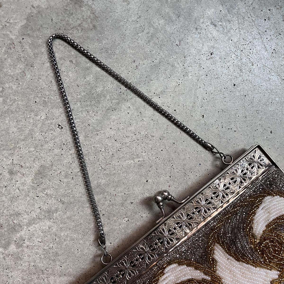 ơ ѥ ӡХåVintage Spiral Pattern Beads Bag
