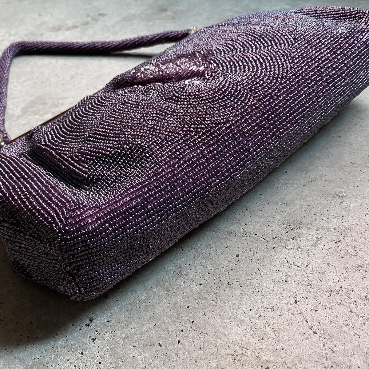 ơ եǥ ޥ顼 ӡХåVintage Flower Design Magenta Beads Bag